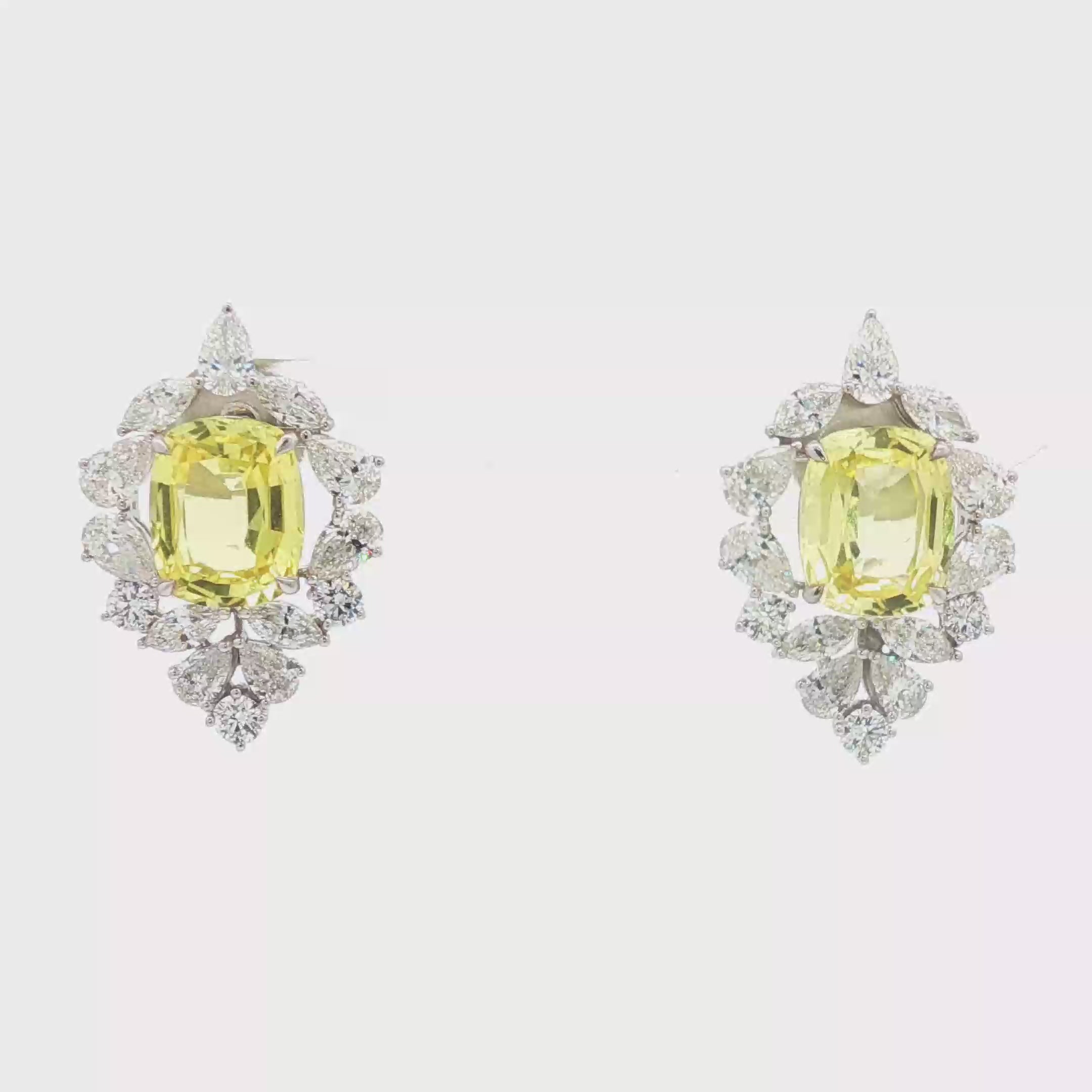 9.08ct Yellow Flower  Earrings