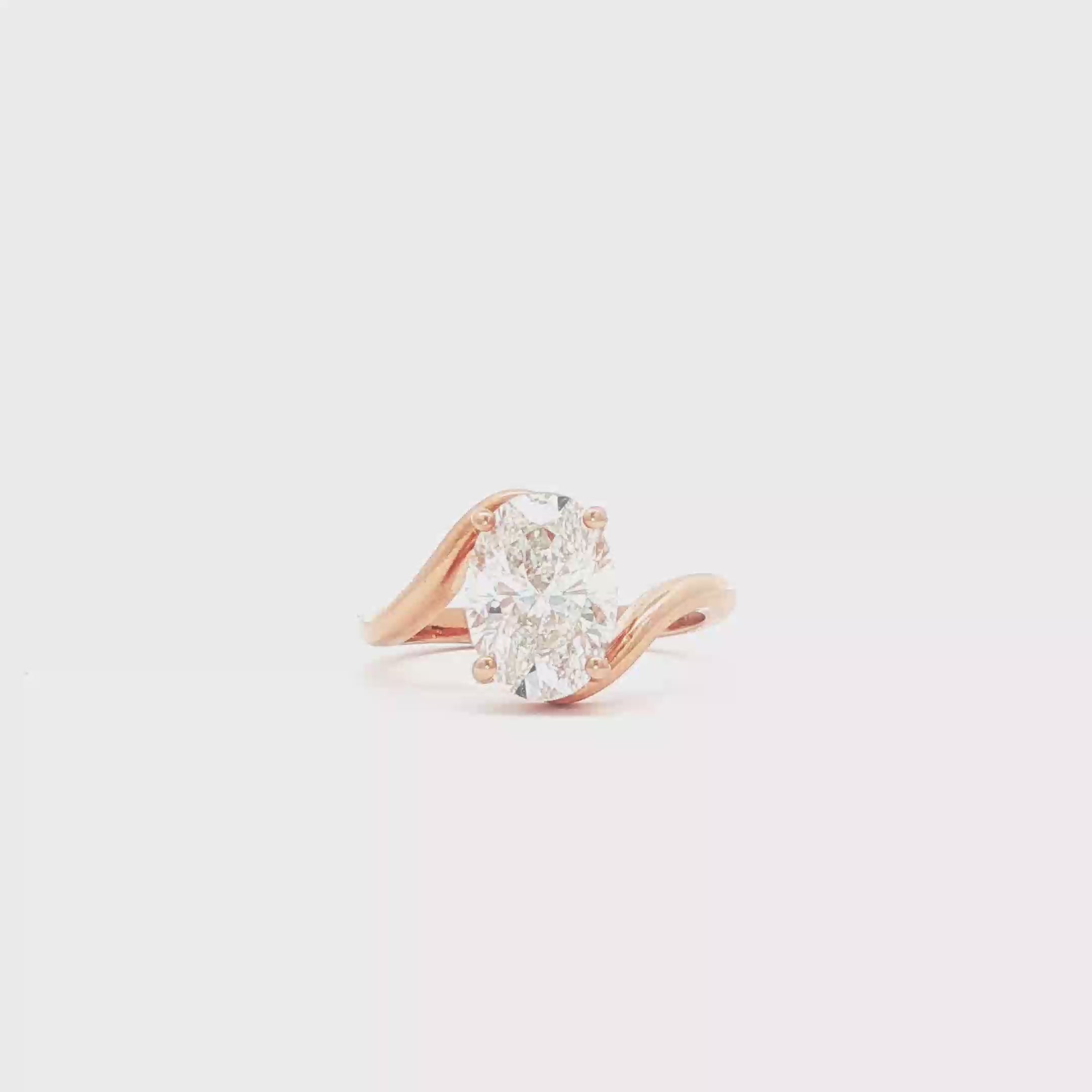 2.5ct Slanted Oval  Engagement Ring