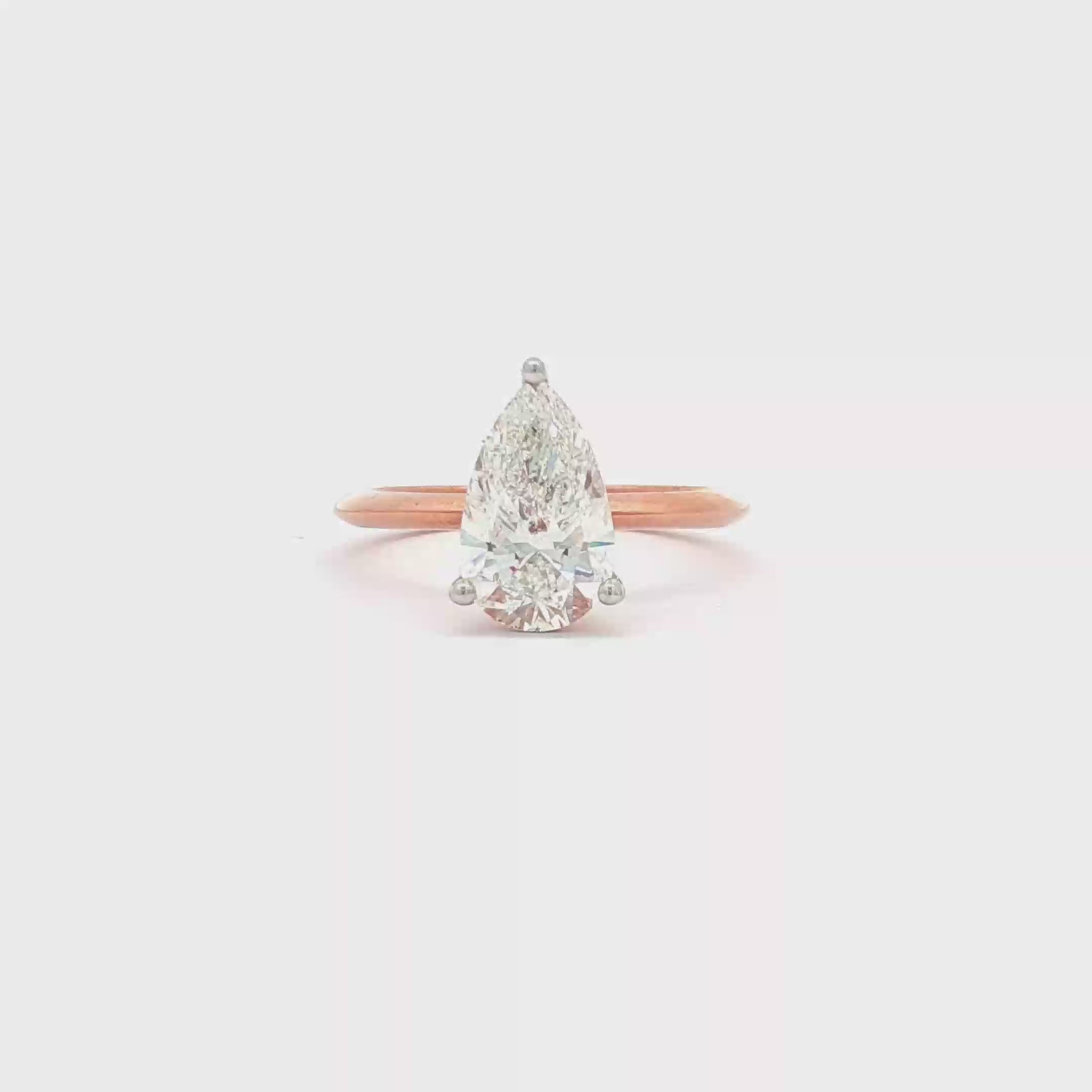 2ct Pear Simple  Engagement Ring