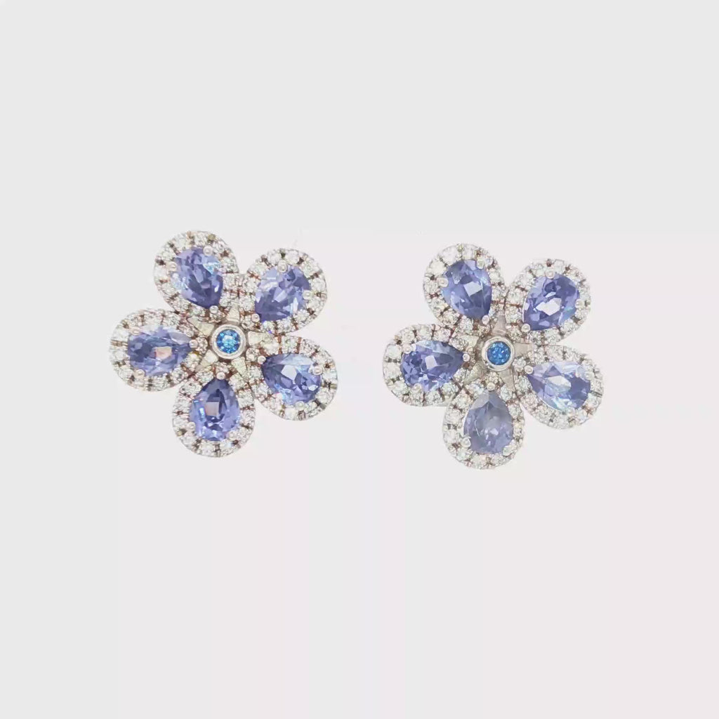 Blue Flower Studs
