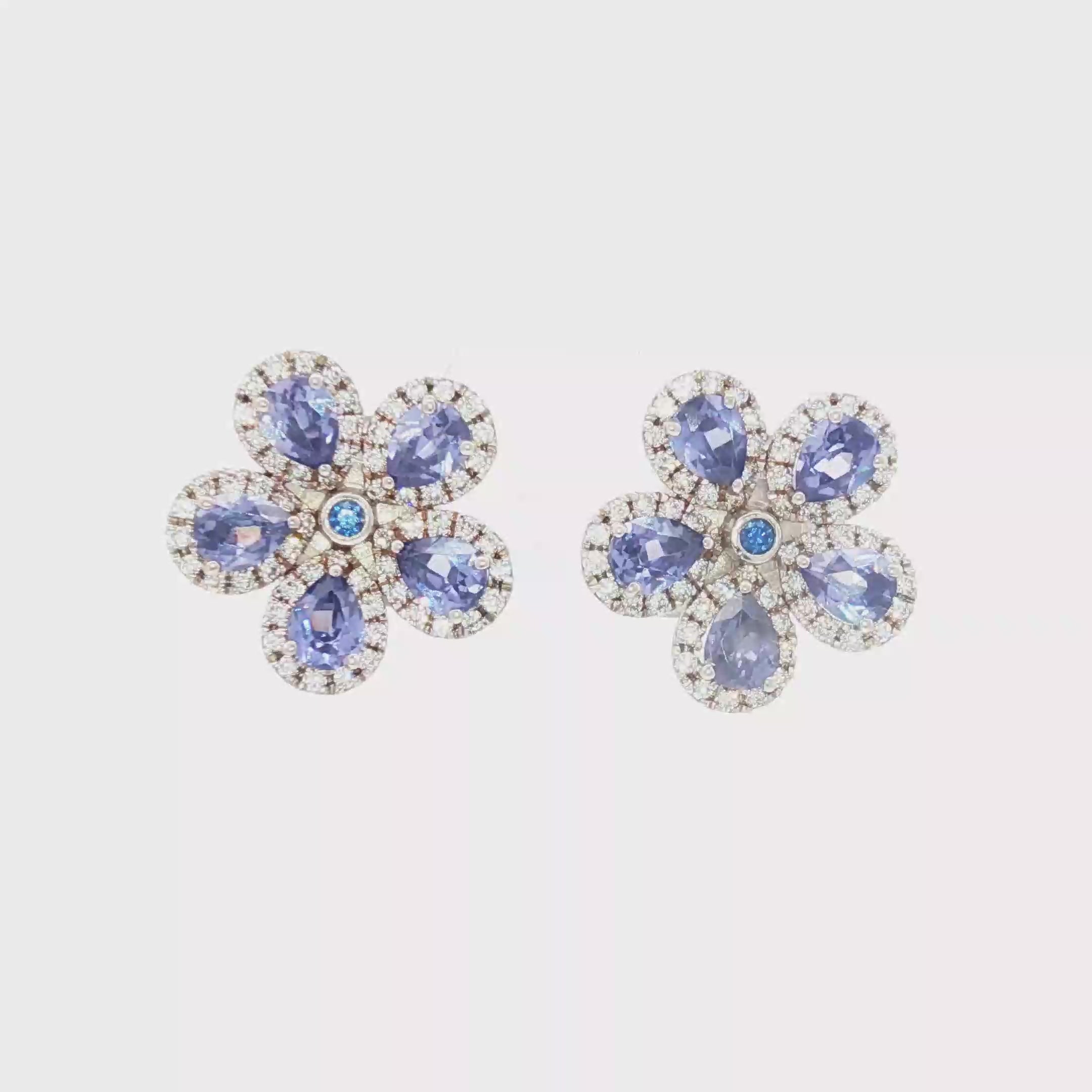 Blue Flower Studs