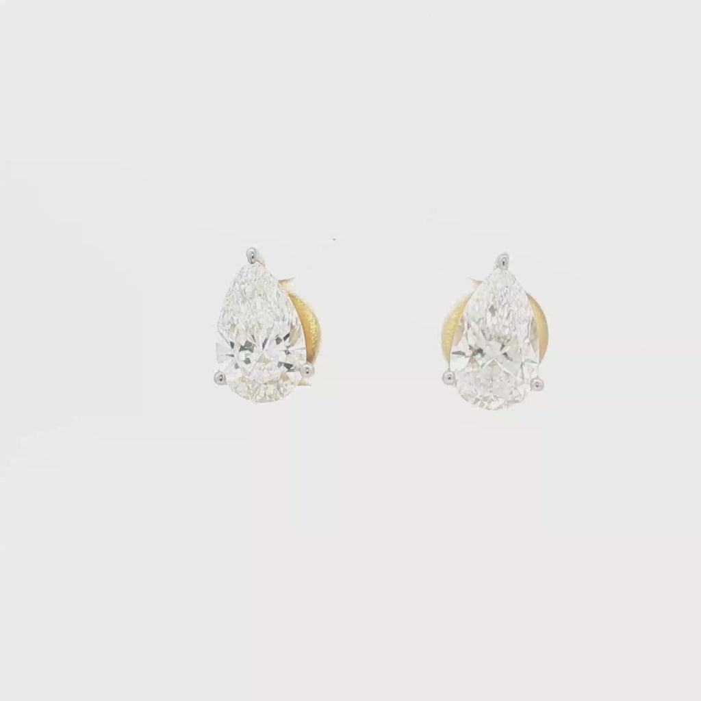 2ct Pear Studs