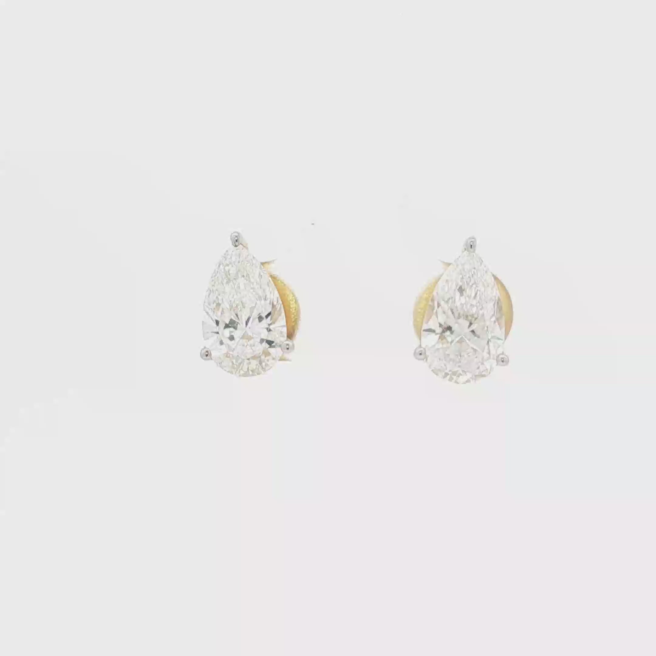 2ct Pear Studs