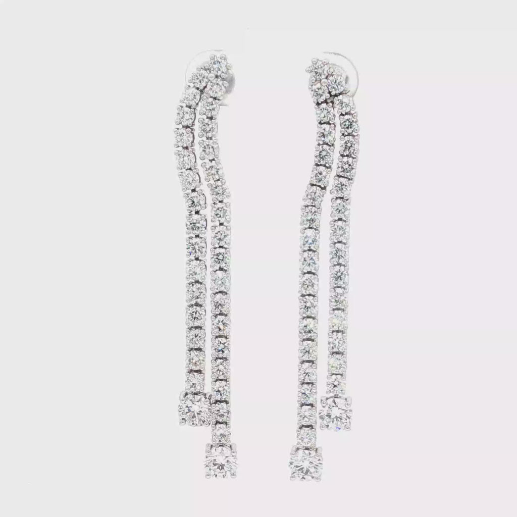 Long Round Tennis Earrings