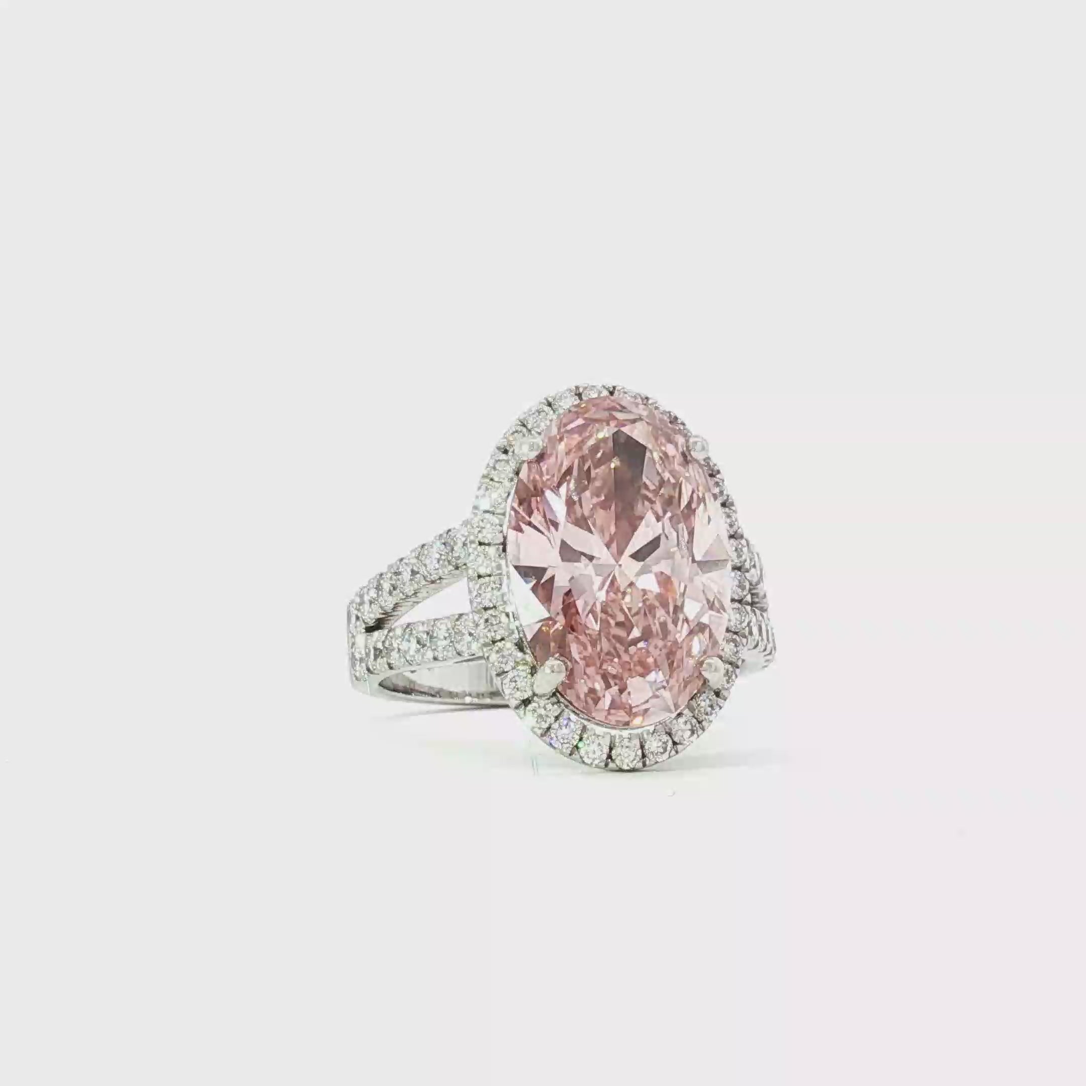 6ct Oval Pink Diamond Ring