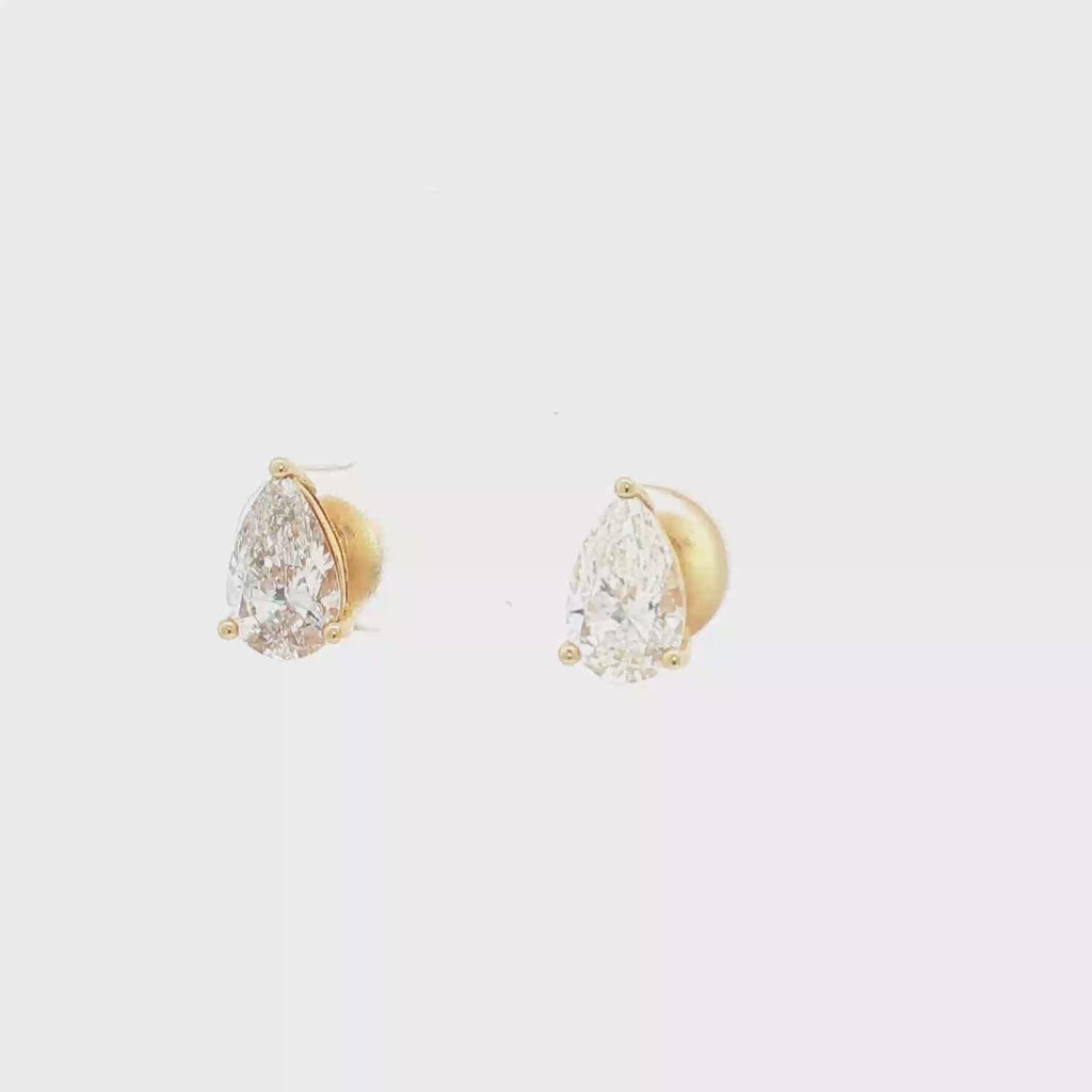 1ct Pear Studs