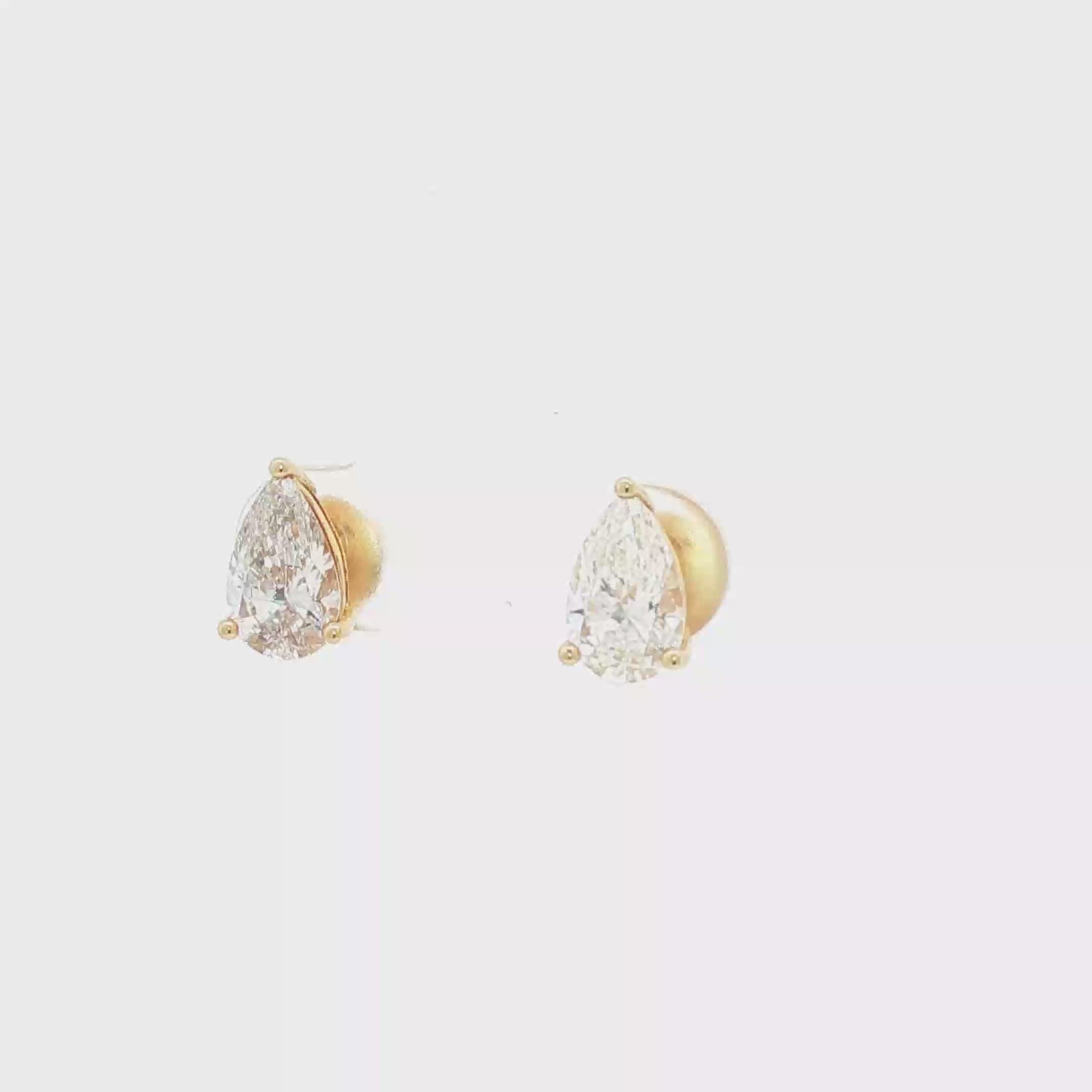 1ct Pear Studs