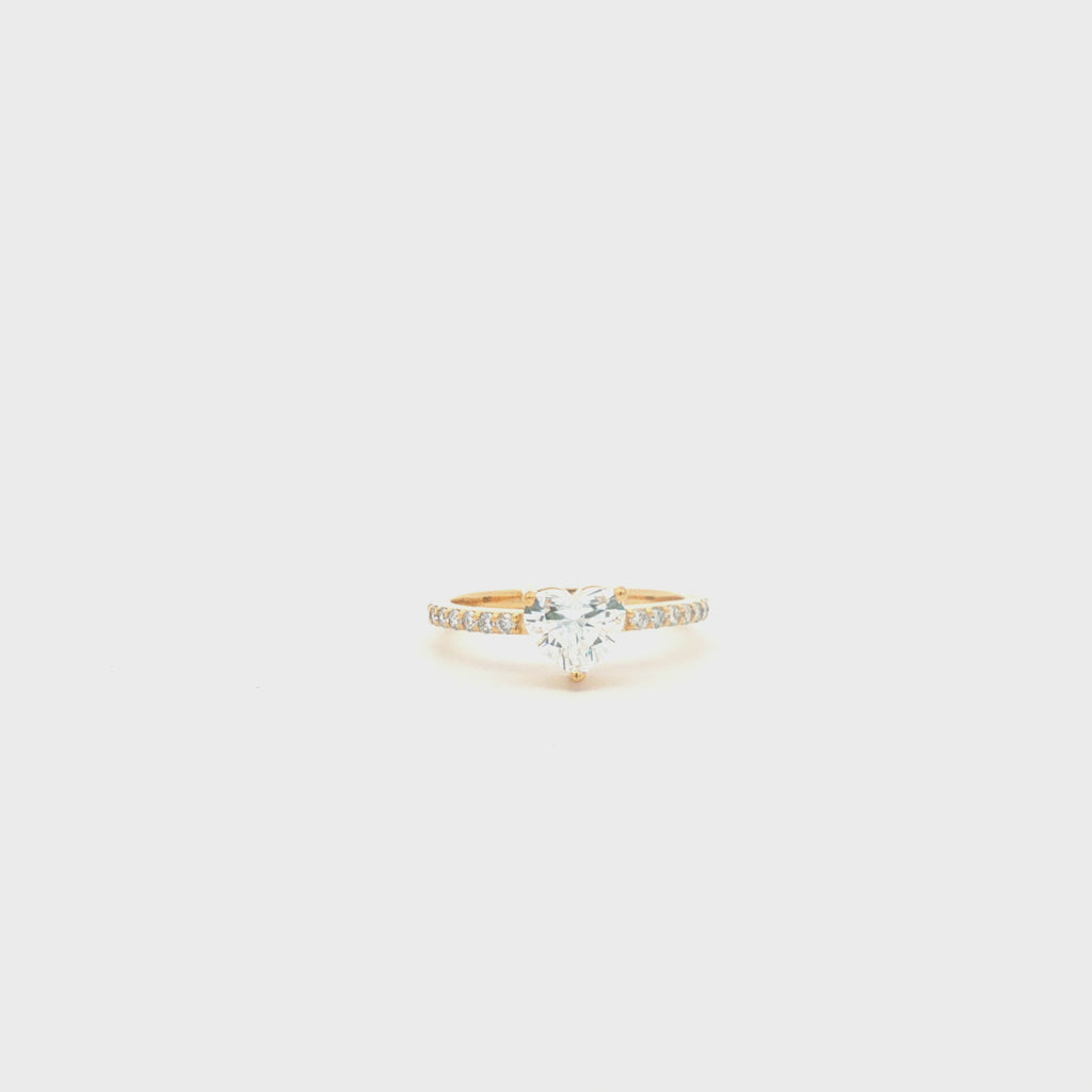 1ct Heart Pave Engagement Ring