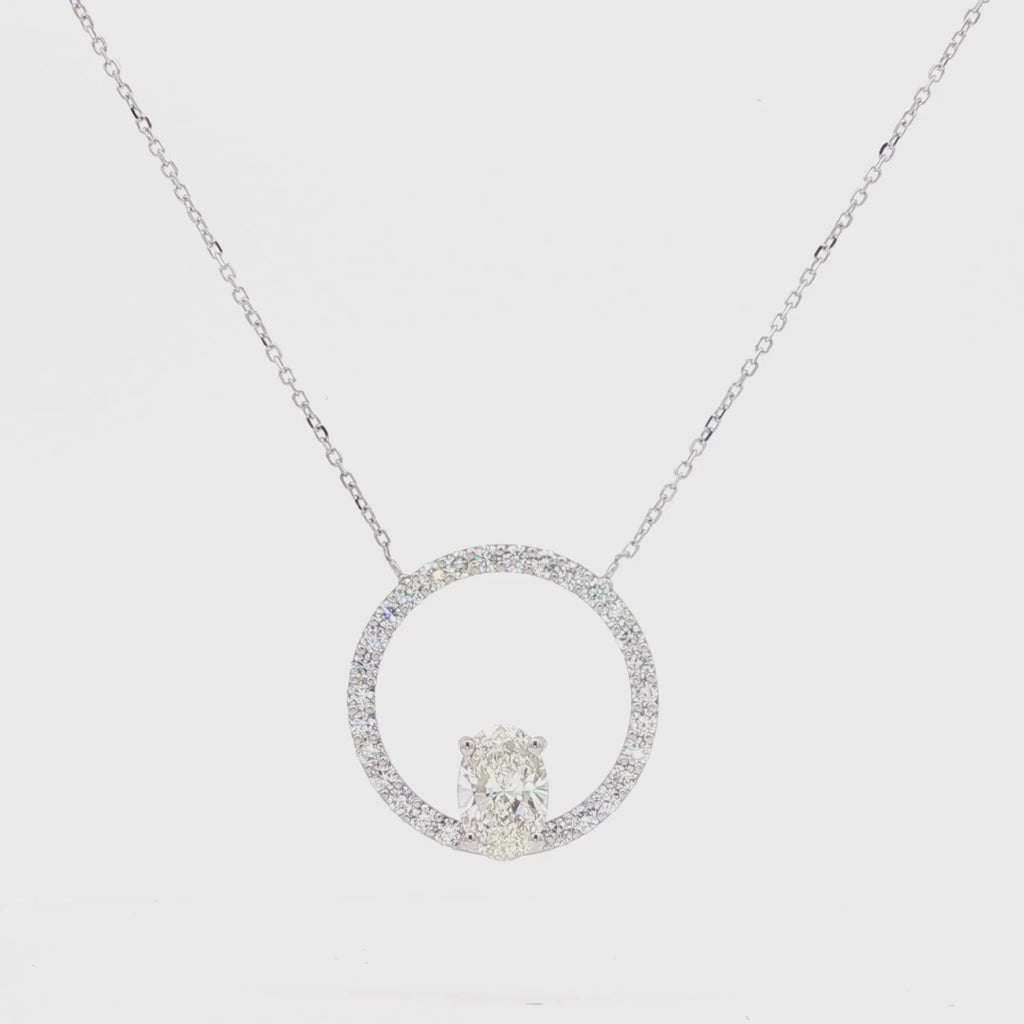 2.5ct Oval Halo Pendant