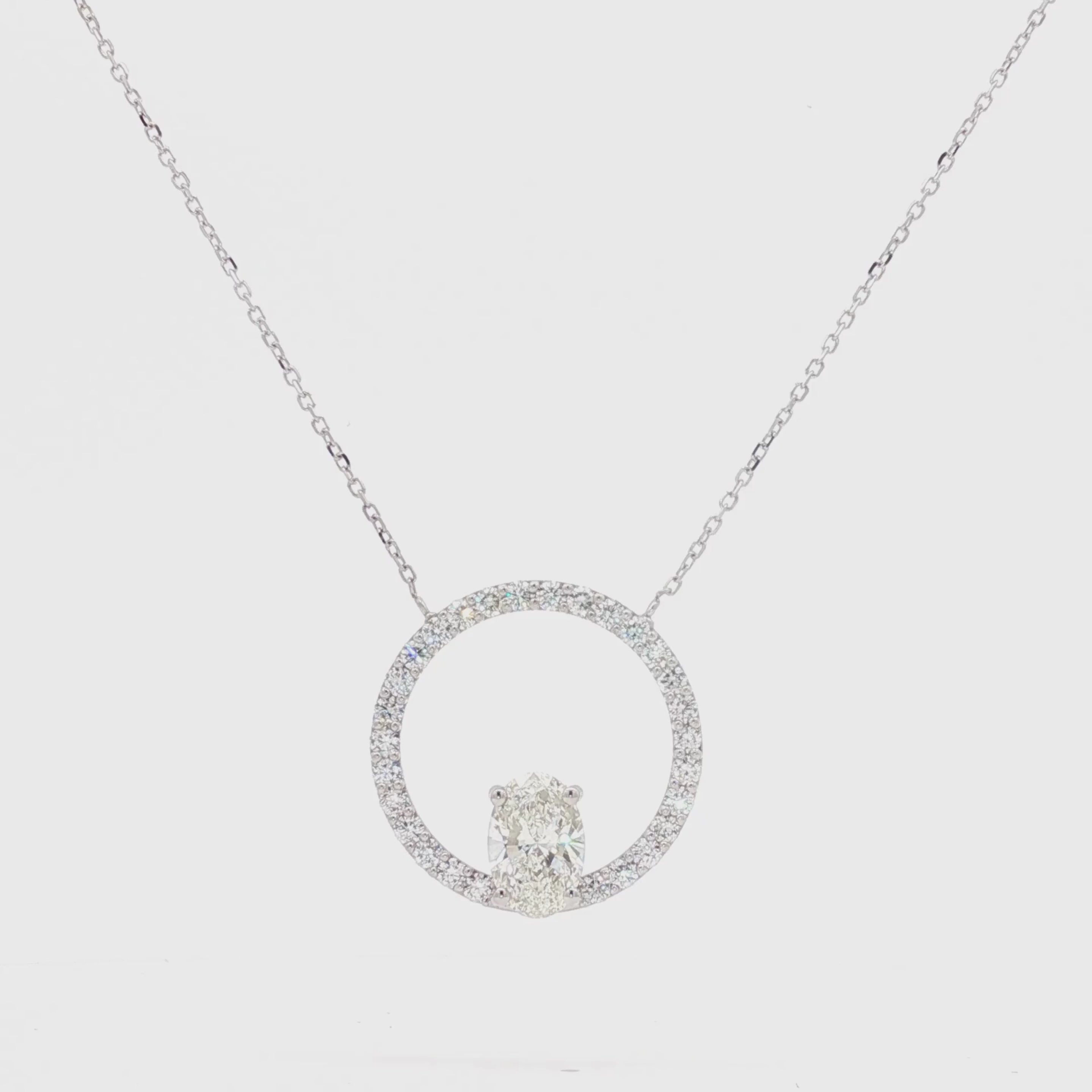 2.5ct Oval Halo Pendant